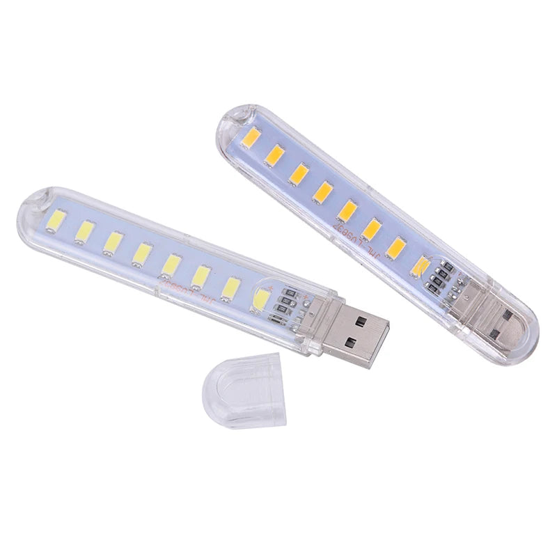 Portable USB Clip-On LED Mini Lamp – Flexible 8 LED Night Light