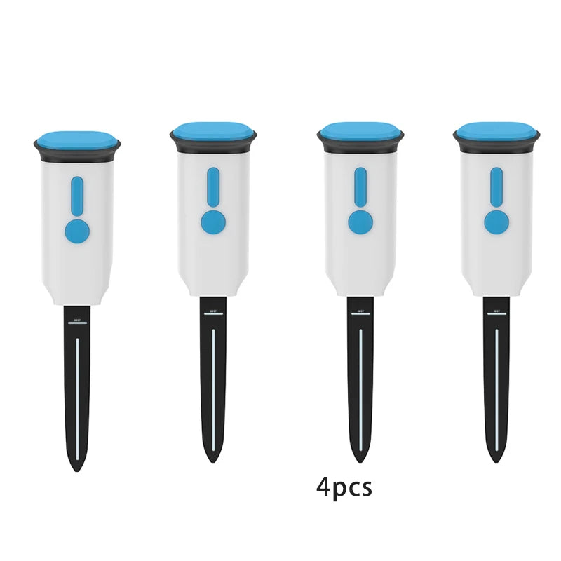 Tuya WiFi Smart Soil Sensor IP66 Waterproof BT 5.0 Garden Automatic Temperature Moisture Detection Smart Scene linkage For Plant Peaceful Pleasures Health and Wellness 4PCS Blue
