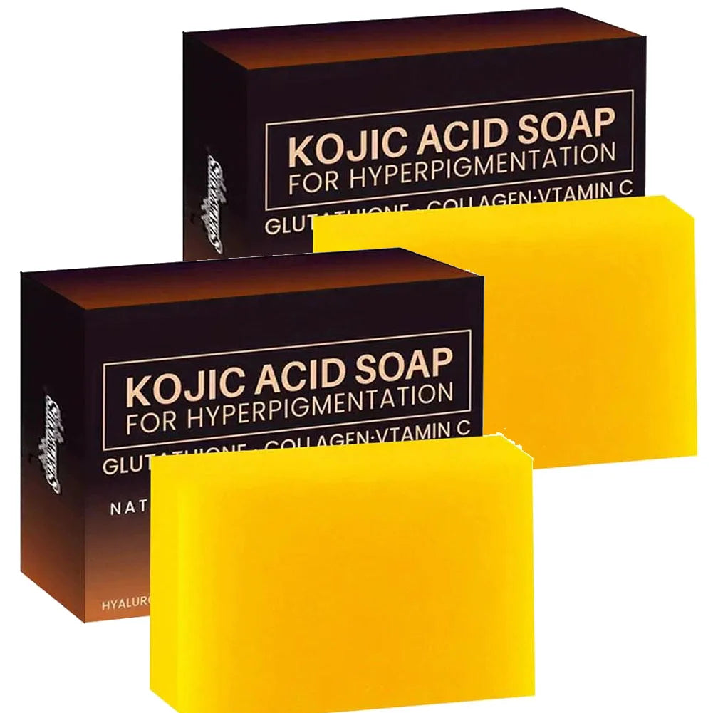 3.53oz Kojic Acid Soap Handmade Soap, rich in collagen and vitamin C, suitable for washing face and daily hand washing Peaceful Pleasures Health and Wellness 2PCS