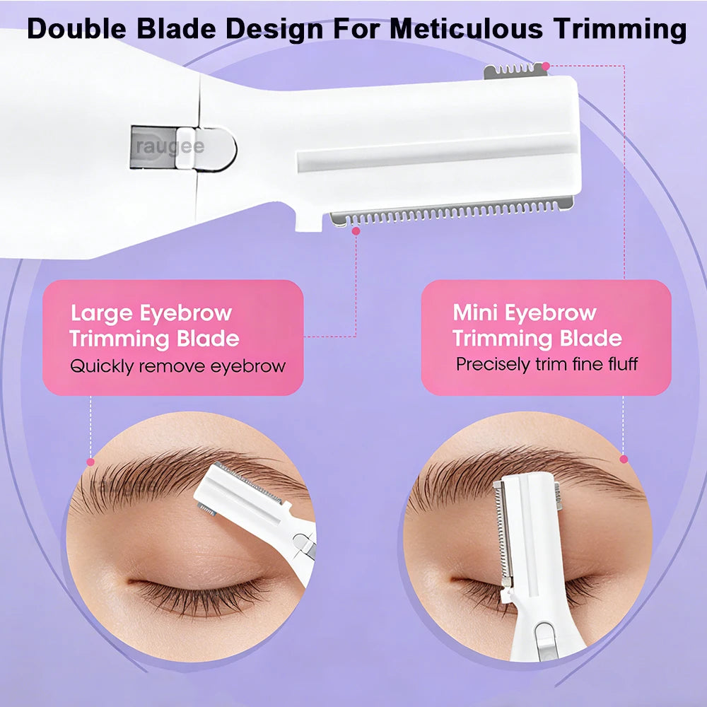 Electric Eyebrow Trimmer Rechargeable Electric Eyebrow Shaver Razor Electric Facial Blades for Women Body Facial Hair Removal Peaceful Pleasures Health and Wellness