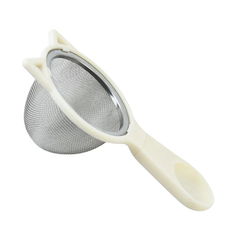 Stainless Steel Fine Mesh Strainer | Coffee, Flour & Cooking Fine Mesh Strainer Peaceful Pleasures Health and Wellness White