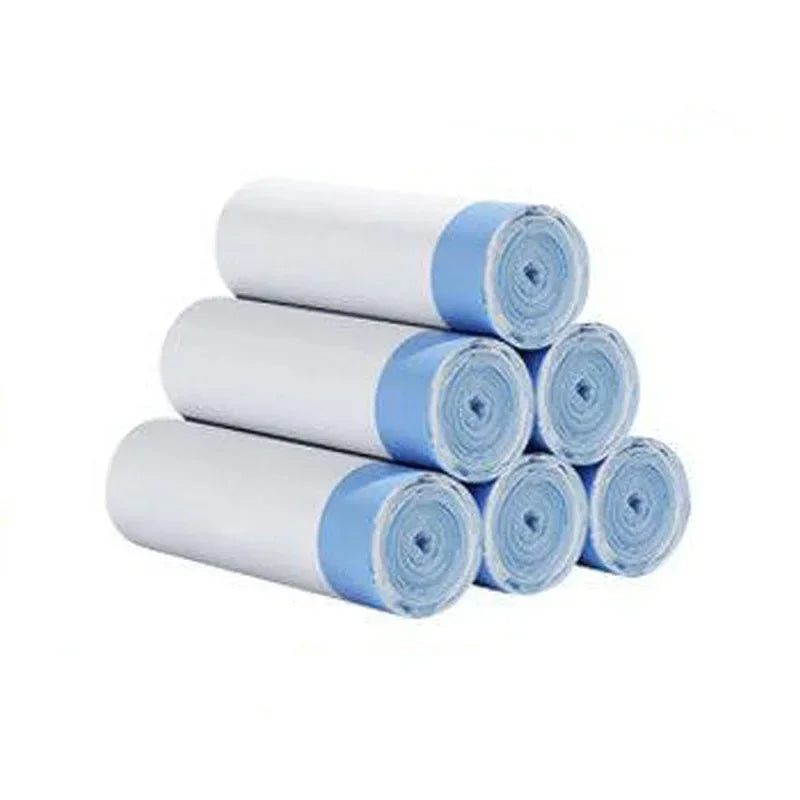 45X45 Household Garbage Bag Drawstring Large Thickening Portable Pull Bag White Plastic Bag draw string bags drawstring bag Peaceful Pleasures Health and Wellness LJD-5 rolls