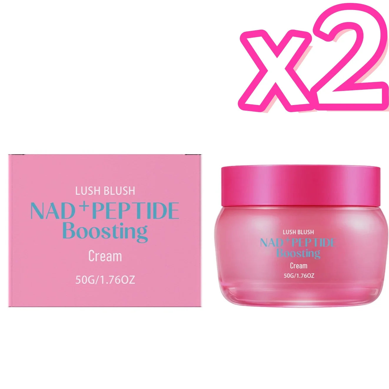 NAD+ Peptide Anti-Wrinkle Lifting Cream Peaceful Pleasures Health and Wellness 50g Boxed x 2