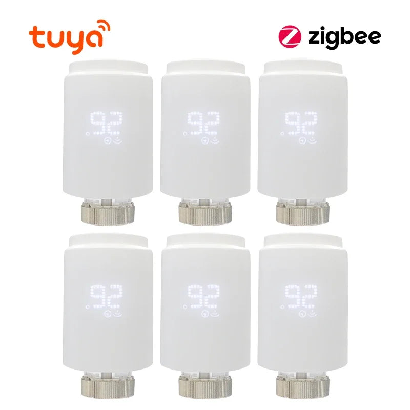 Tuya Smart Home Zigbee 3.0 Thermostatic Valve Radiator Zigbee Thermostat Radiator Zigbee Thermostatic Valve Alexa Google Home Peaceful Pleasures Health and Wellness ME172 6PCS Other