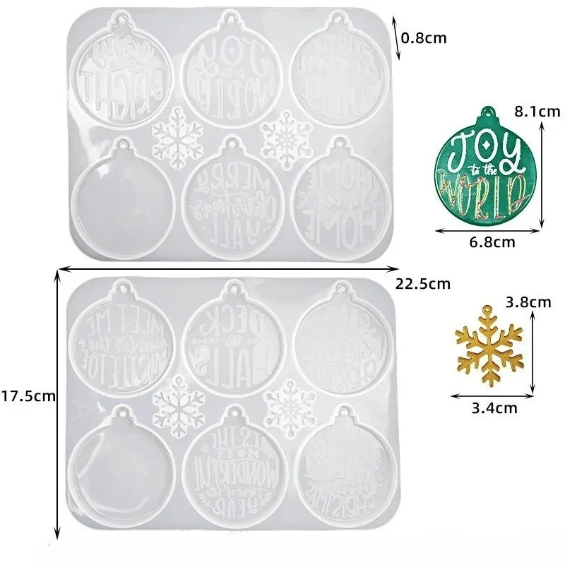 Christmas Round Ornament Silicone Mold | Epoxy Resin DIY Craft