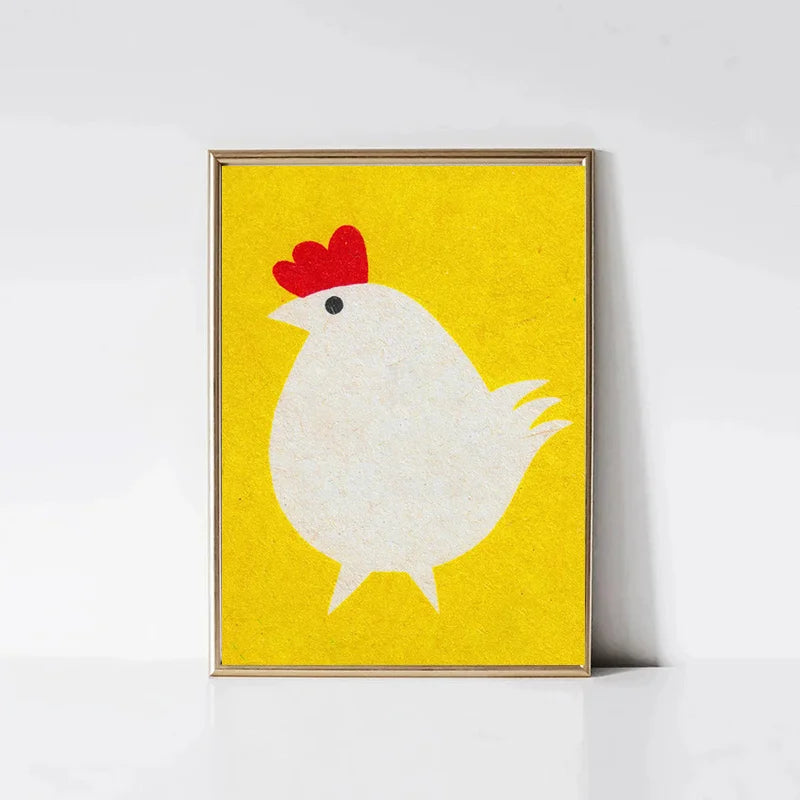 Vintage Eastern Europe Matchbox Canvas Wall Art – Geometric Animal