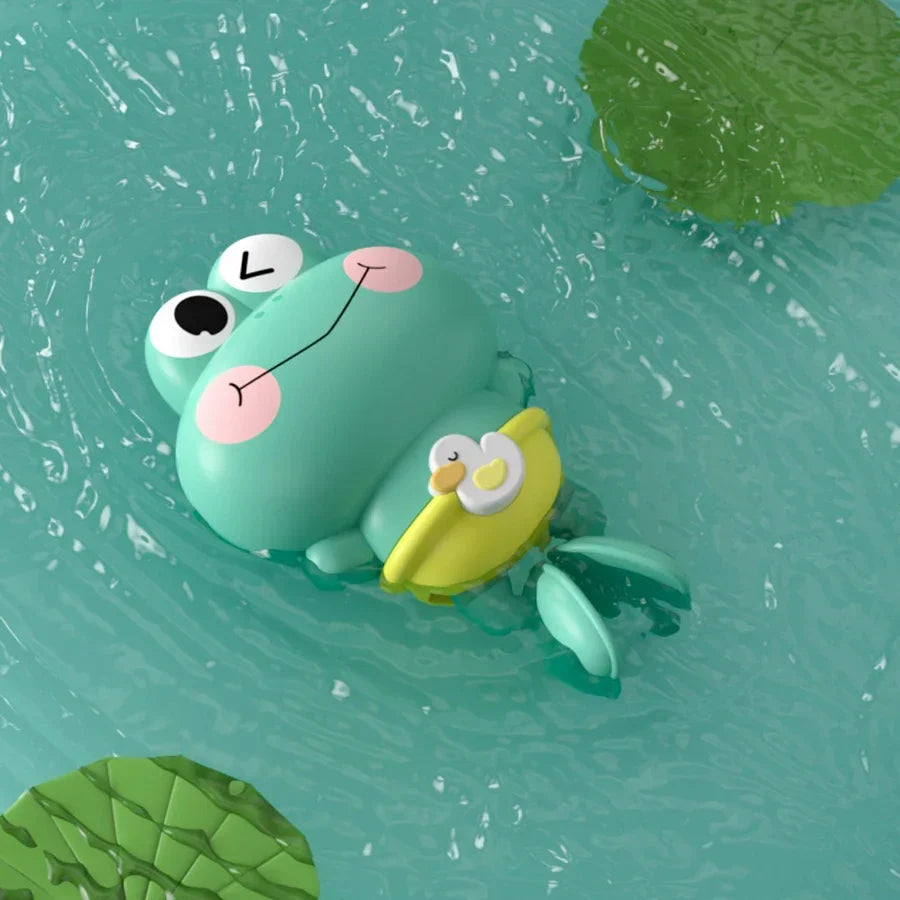 Wind-Up Frog Bath Toys – Floating Clockwork Swimming Frogs