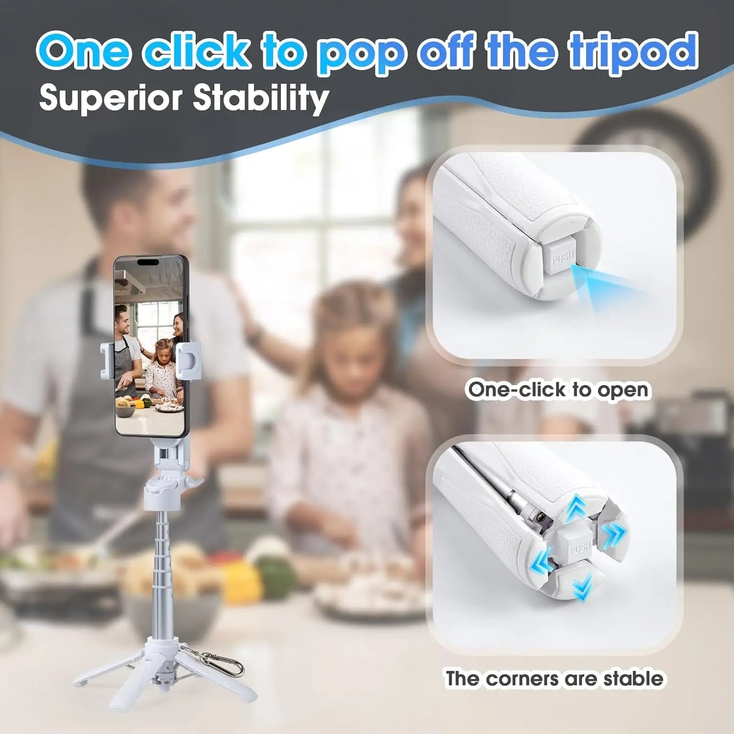 Magnetic Tripod for Phone Magsafe Stand＆Clip Portable Pocket Size Selfie Stick for Android/iPhone Wireless Remote Control Peaceful Pleasures Health and Wellness