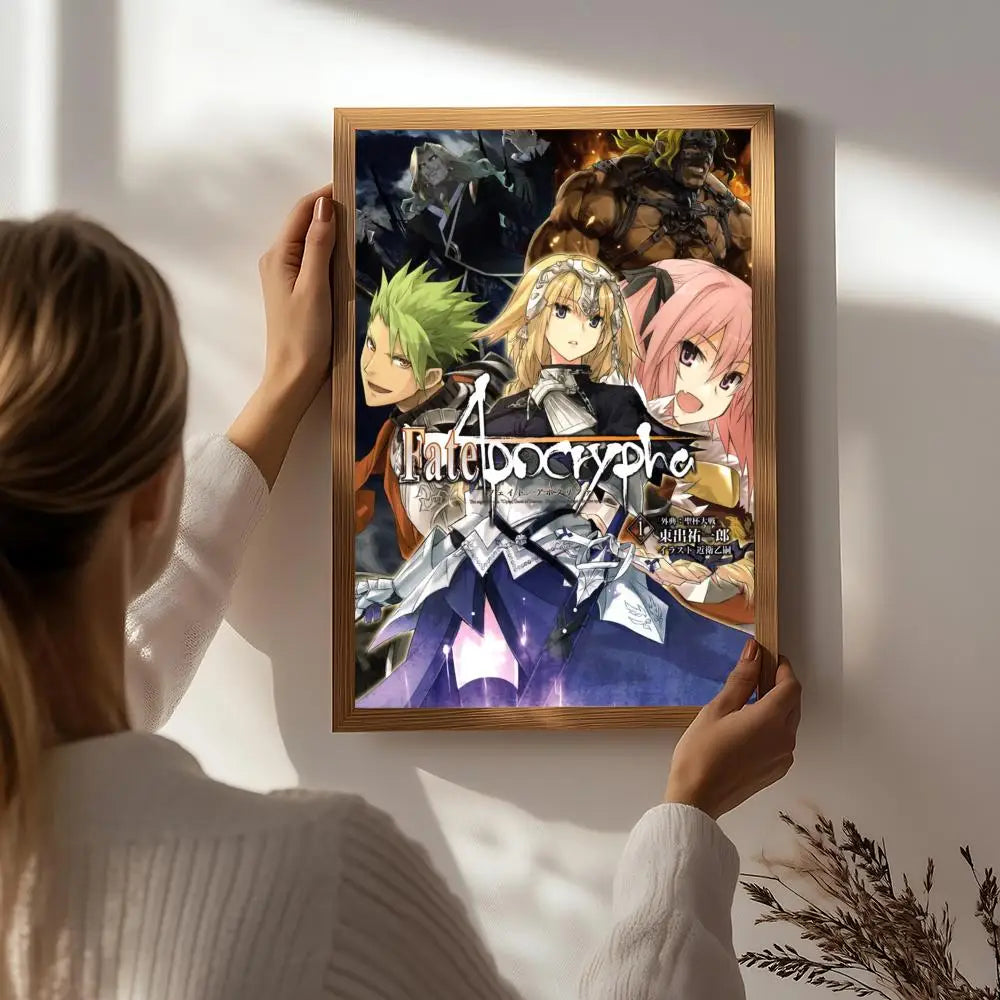 Anime Fate HD Self-Adhesive Waterproof Wall Poster | Home Decor Anime Wall Poster Peaceful Pleasures Health and Wellness White8 40X50cmNoframe