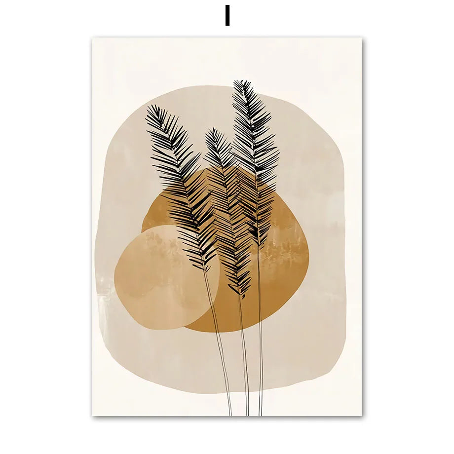 Boho Sage Leaves Plants Posters Abstract Artwork Geometric Wall Art Canvas Painting Nordic Art Poster For Living Room Home De Peaceful Pleasures Health and Wellness I 20x30cm Unframed