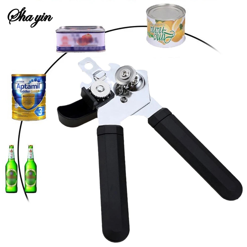 Stainless Steel Multifunctional Professional Can Manual Can Opener Craft Beer Grip Can Opener Bottle Opener Kitchen Gadgets Peaceful Pleasures Health and Wellness