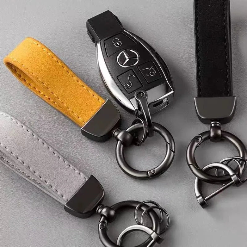 Suede Woven Rope Keychain | Zinc Alloy Car Key Pendant