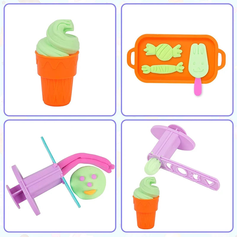 3D Ice Cream Playdough Mold Play Dough Accessories DIY Craft Toys