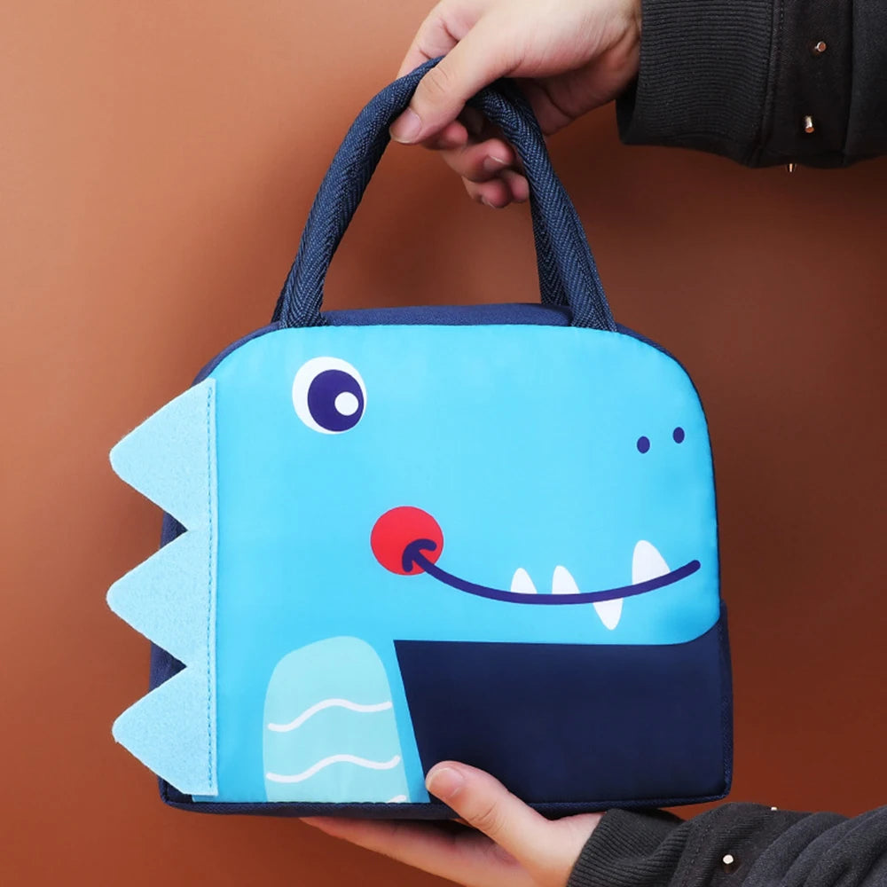 3D Three-Dimensional Bento Bag Cute Cartoon Bento Bag Lunch Bag Handbag Storage Insulation Bag Canvas Lunch Box Bag Ice Pack Peaceful Pleasures Health and Wellness
