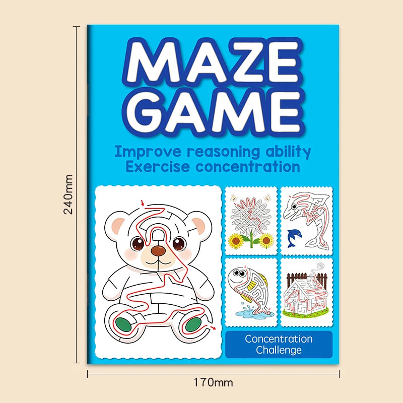 Children's Fun Maze Drawing Book Interactive Activity Enhances Pen
