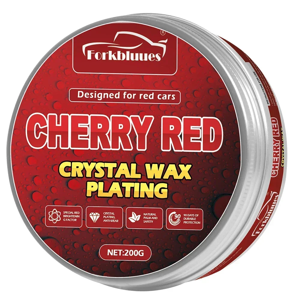 Red Color Car Wax Crystal Plating Set Hard Auto Wax Paint Care Coating Tiny Scratch Repair Car Polisher with Sponge Peaceful Pleasures Health and Wellness