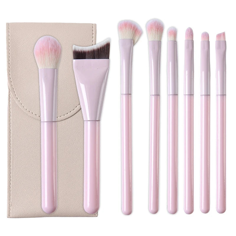 1/8 PCS Makeup Brushes Set Eye Shadow Foundation Women Cosmetic Brush Eyeshadow Blush Beauty Soft Hair Make Up Tools With Bag Peaceful Pleasures Health and Wellness B