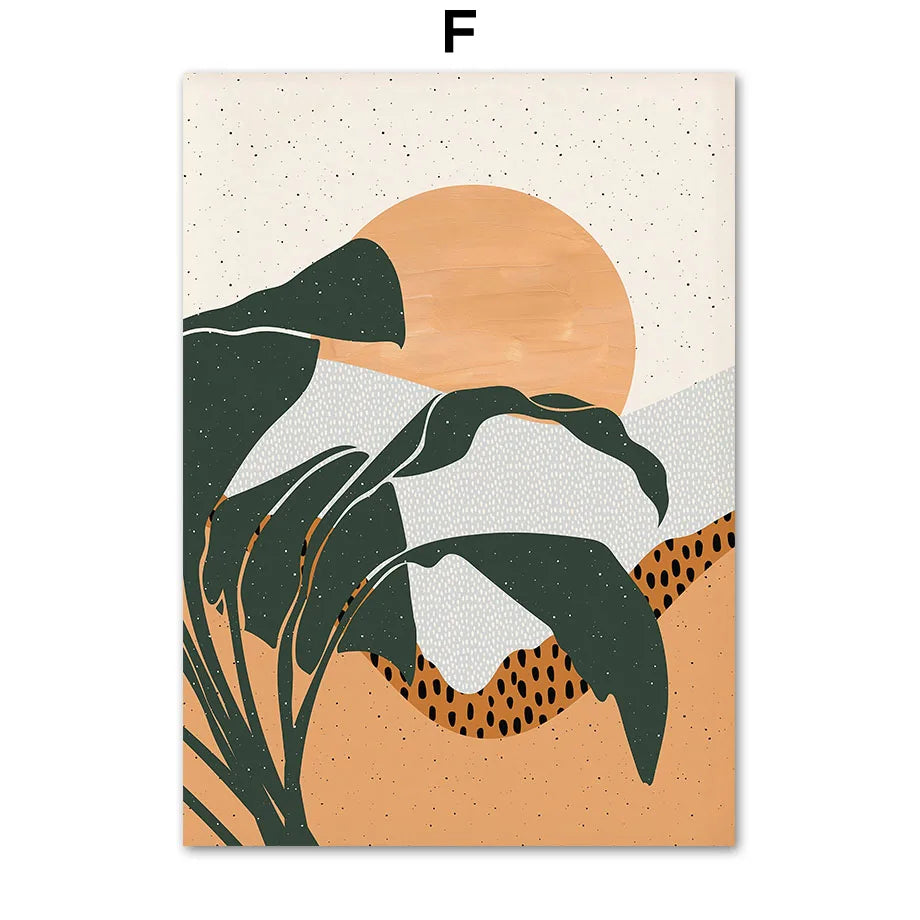 Colorful Fashion Girl Tiger Rainbow Leaves Wall Art Canvas Print Painting Abstract Poster Pictures for Living Room Home Deco Peaceful Pleasures Health and Wellness F 40x50cm Unframed