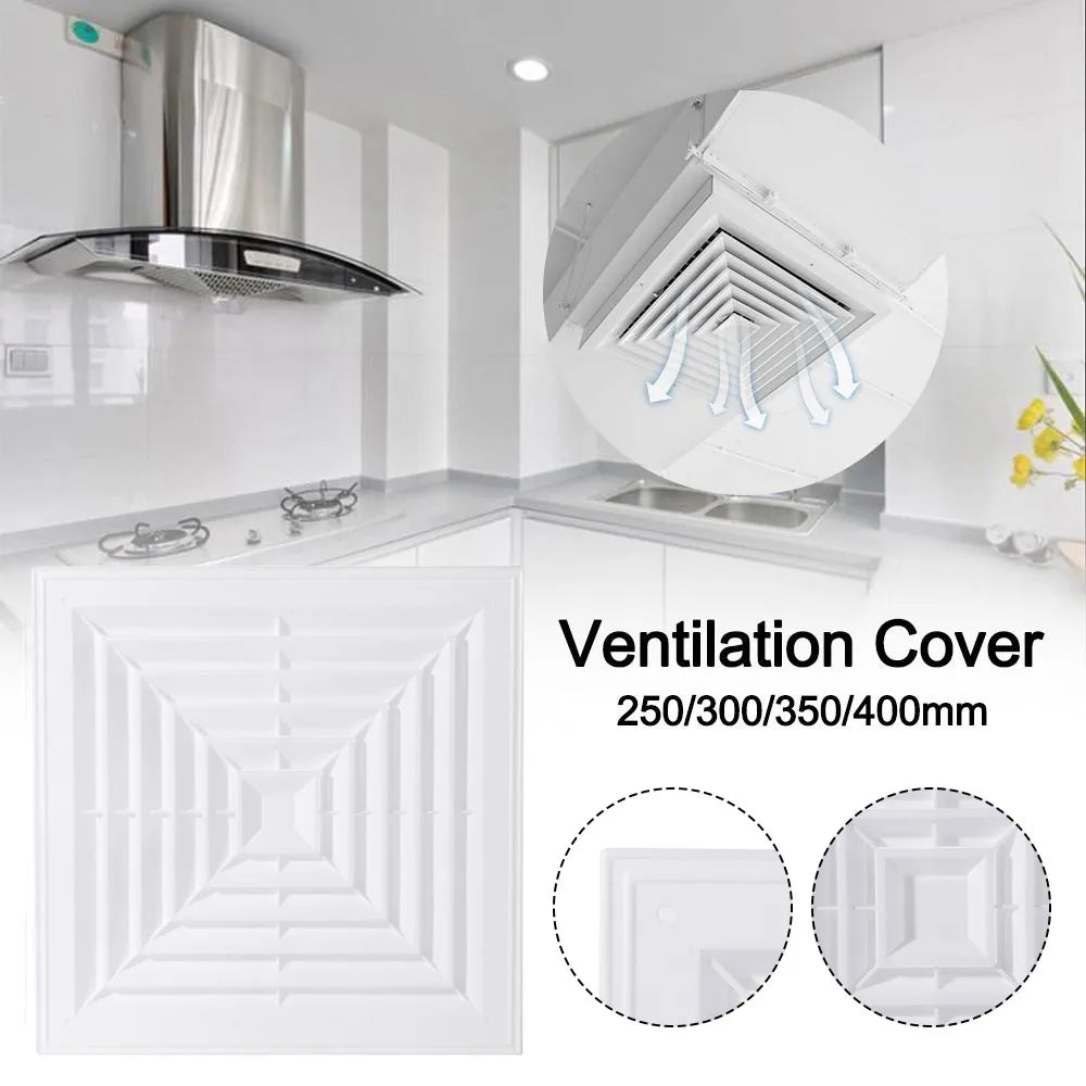Square Air Vent Grille White Plastic Ventilation Cover with Flaps