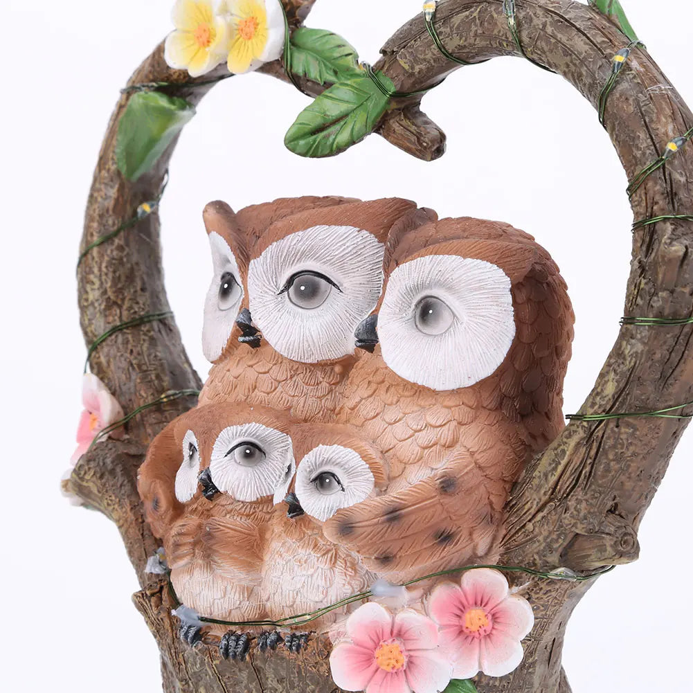 Solar Owl Bird Garden Lamp | Waterproof Resin LED Statue