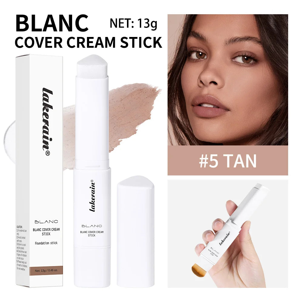 Blanc Cover Foundation Stick with Brush – Buildable, 5 Shades