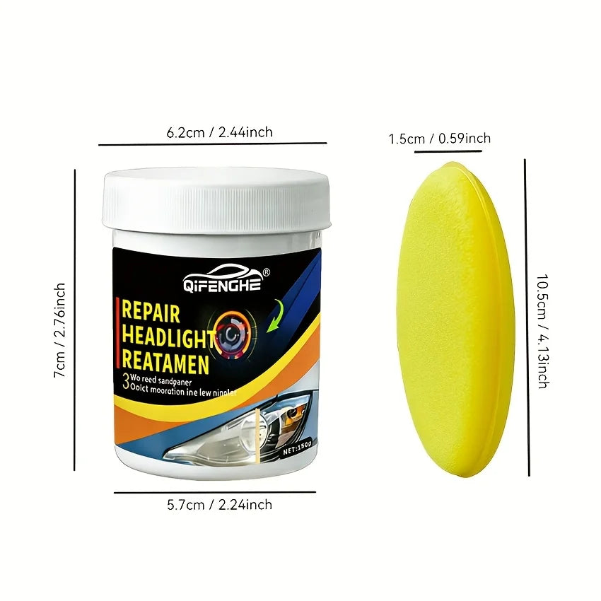 150g Car Headlight Restoration Wax – Remove Haze & Yellowing