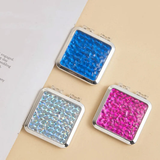 Double-Sided Folding Makeup Mirror | French Retro Water Ripple Folding Makeup Mirror Oasis Select