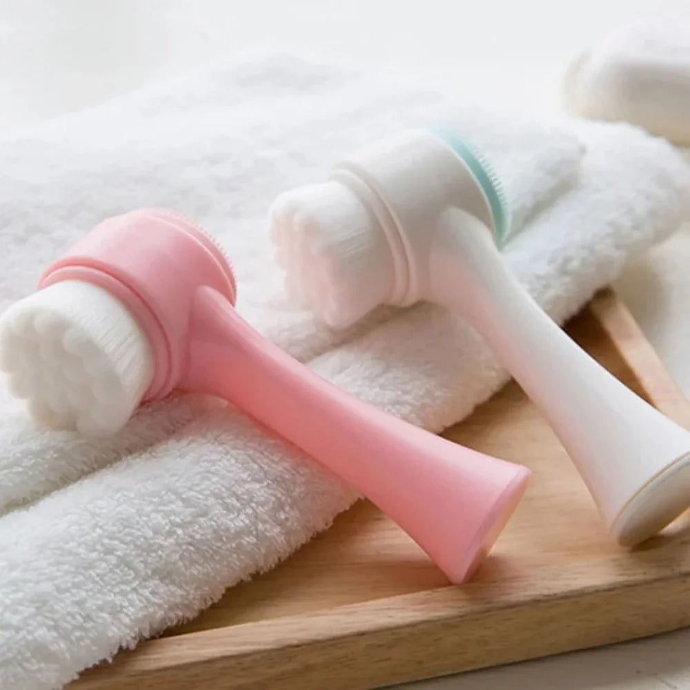 3D Double-Sided Silicone Facial Cleansing Brush | Exfoliator