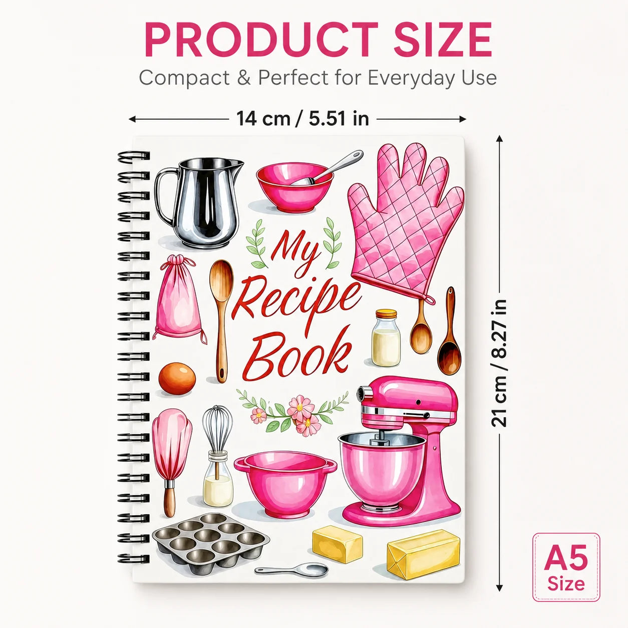 My Recipe Book Spiral Bound Baking Notebook A5 Kitchen Organizer