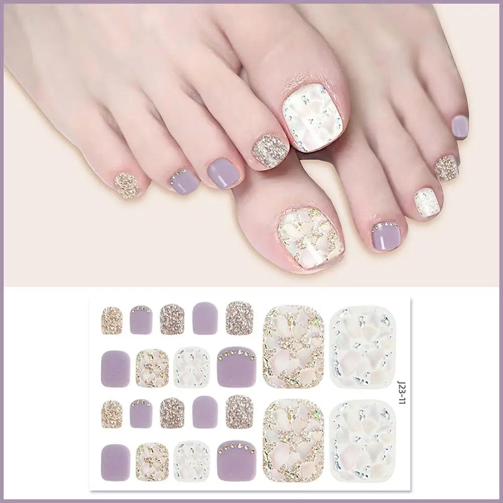 Glitter Toe Nail Stickers – 22 Count, DIY Nail Wraps Nail Care Peaceful Pleasures Health and Wellness 10