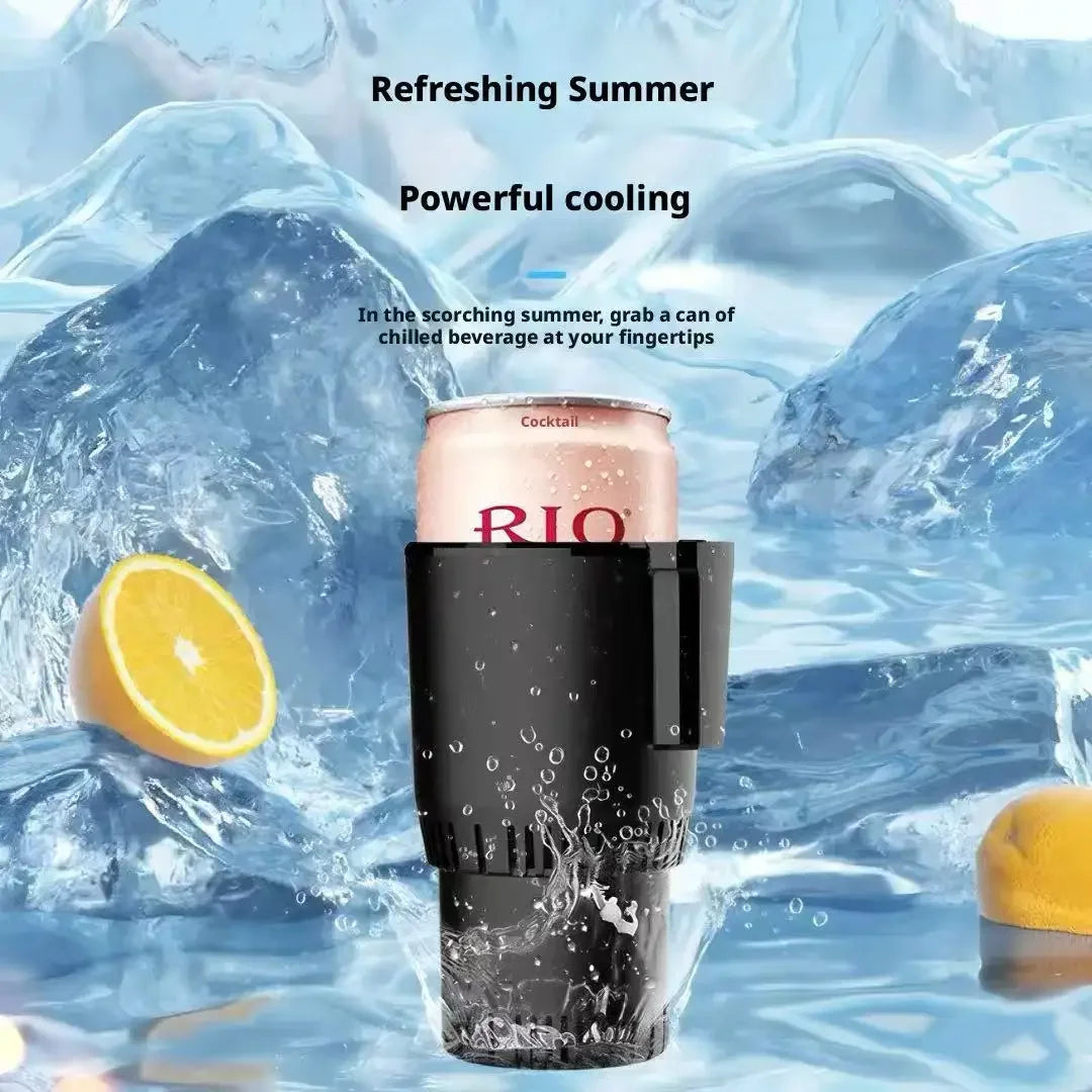 12V Car 2 in 1 Hot Cold Mug Summer Fast Cooling Refrigeration Cup Intelligent Iced Drink Chiller Portable Auto Vehicle Cooling Peaceful Pleasures Health and Wellness