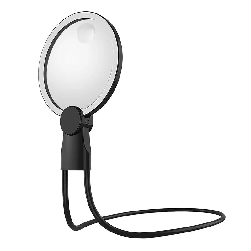 Cold and Warm Light Hanging Neck Magnifying Glass 130Mm Mother and Child Mirror Reading Manual Peaceful Pleasures Health and Wellness