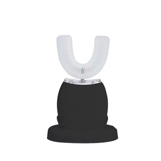 2025 LED Display Automatic Rechargeable U-Shape Silicone Toothbrush Soft Bristle for Household Use Waterproof Peaceful Pleasures Health and Wellness black