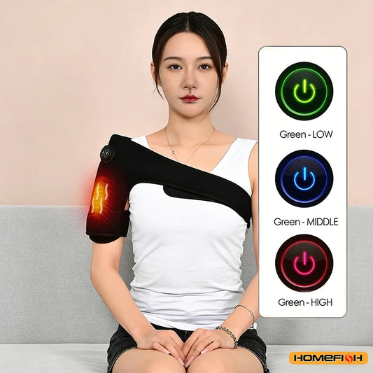 Must Be Plugged In – Smart Heated Shoulder Massage Brace with Graphene Heating & Pulse Vibration for Massage Peaceful Pleasures Health and Wellness