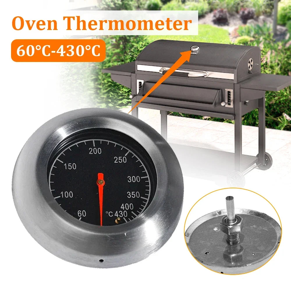 Barbecue BBQ Smoker Grill Stainless Steel Thermometer Temperature Gauge 60-430 for Kitchen Home Baking Household Cooking Peaceful Pleasures Health and Wellness Default Title