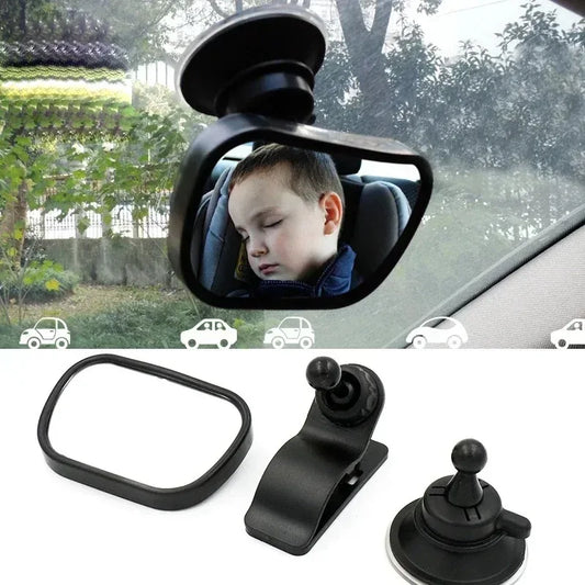 360 Degree View Rear Facing Baby Mirror for Car Clip and Suction Cup Mounted Universal Rearview Mirror for Vehicles Peaceful Pleasures Health and Wellness Default Title