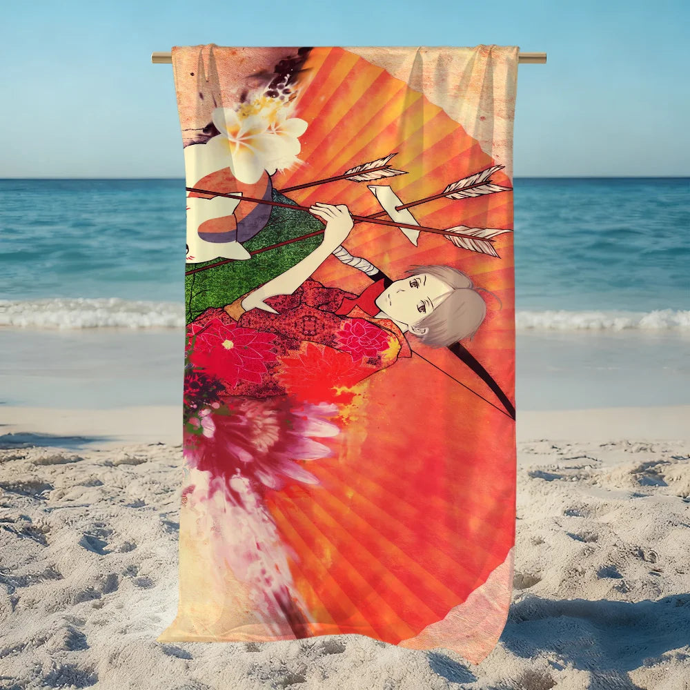 Natsume Yuujinchou Anime Cat Quick-Dry Beach Towel | 11 Sizes Anime Beach Towel Peaceful Pleasures Health and Wellness