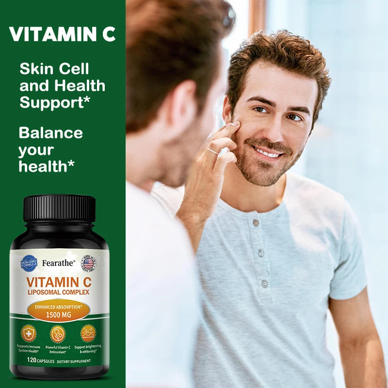 Liposomal Vitamin C Capsules - Powerful Antioxidant, Promotes Collagen Production, Skin Glow, Supports Heart, Immune Health Peaceful Pleasures Health and Wellness