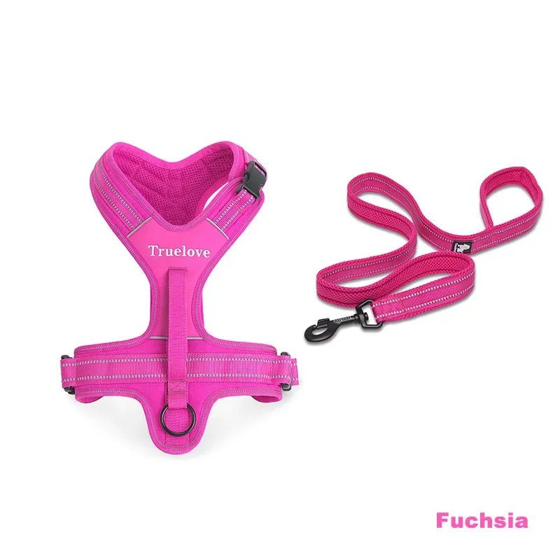 Truelove No Pull Adjustable Dog Harness & Leash Set | TLL5551 Peaceful Pleasures Health and Wellness fuchsia XS China Mainland