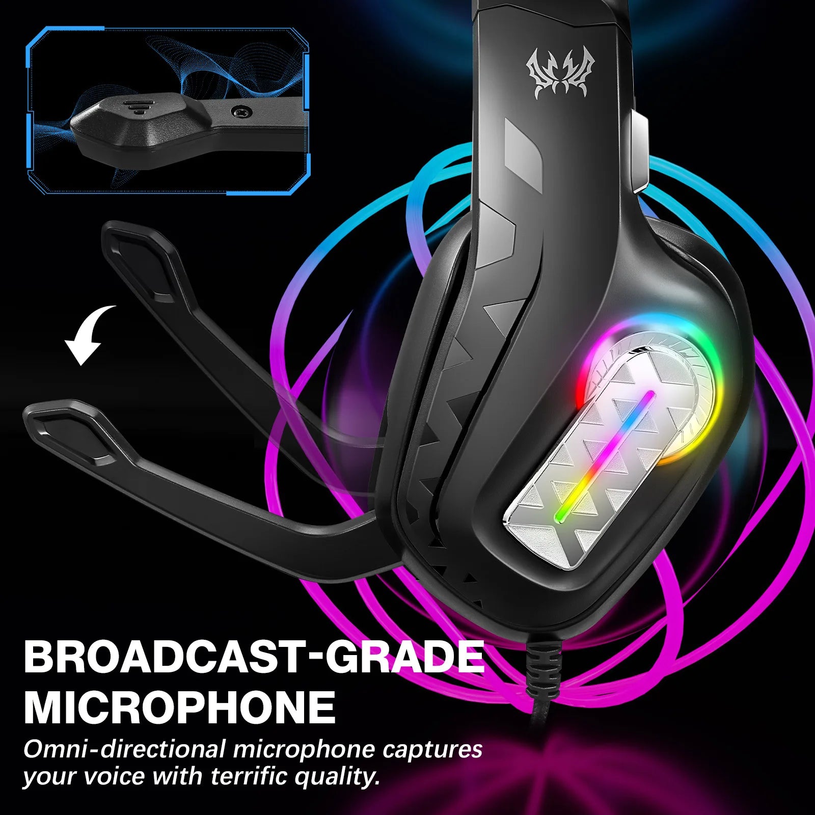 G4100 Wired Gaming Headset with RGB Light & In-line Control, Noise Cancelling Mic Over-Ear Headphones for PC Laptop Smartphones Peaceful Pleasures Health and Wellness