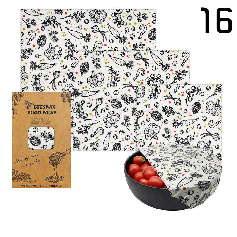 Organic Beeswax Food Wraps | Reusable Eco-Friendly Set of 3