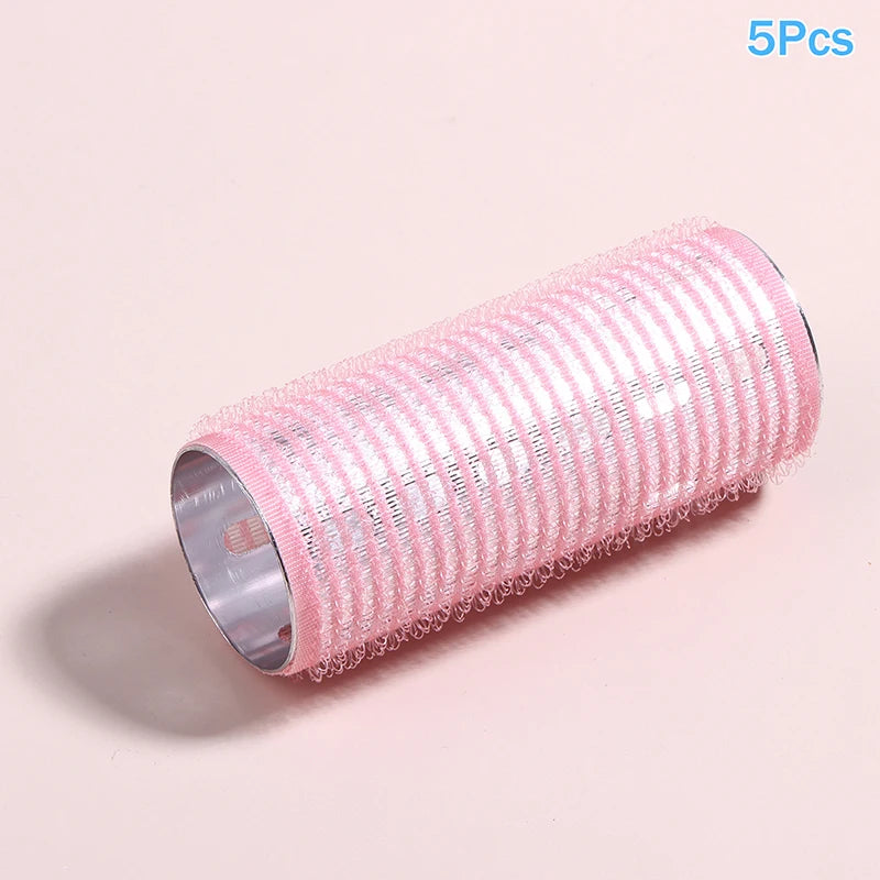 1/5Pcs Bangs Roller Set Hook & Loop Aluminium Silver Core Self Grip Styling Hair Rollers Hot Thermal Volume Curler 30X80mm Peaceful Pleasures Health and Wellness 5Pcs orange red
