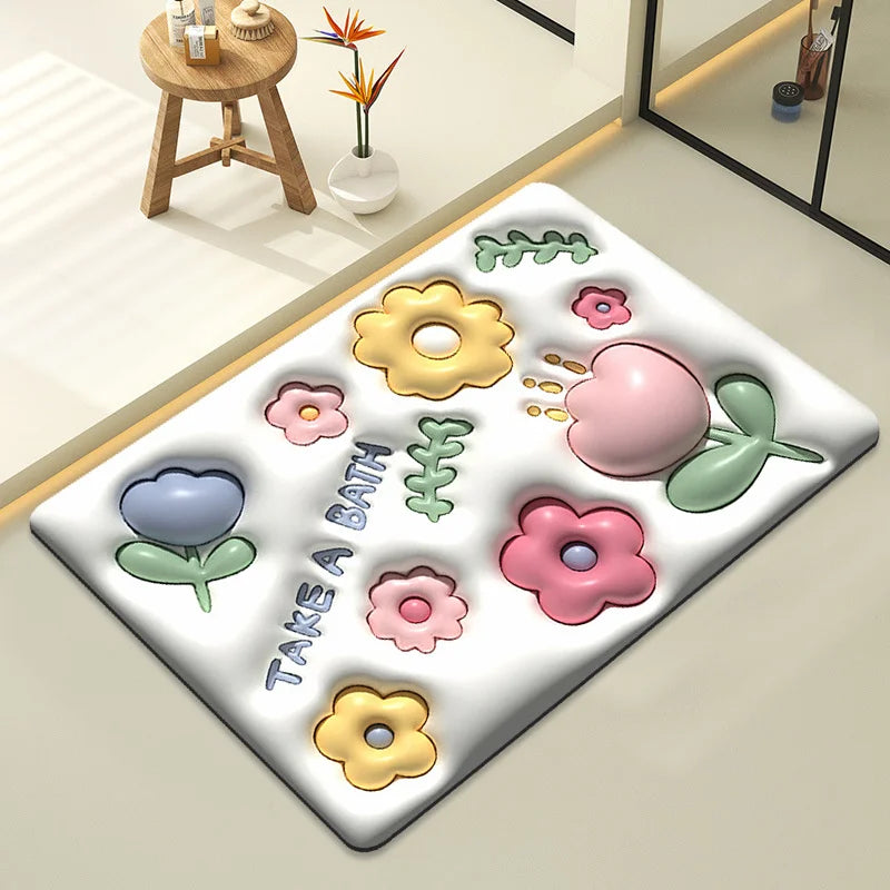 3D Visual Non-Slip Bath Mat – Kawaii Bathroom Rug | Home Décor