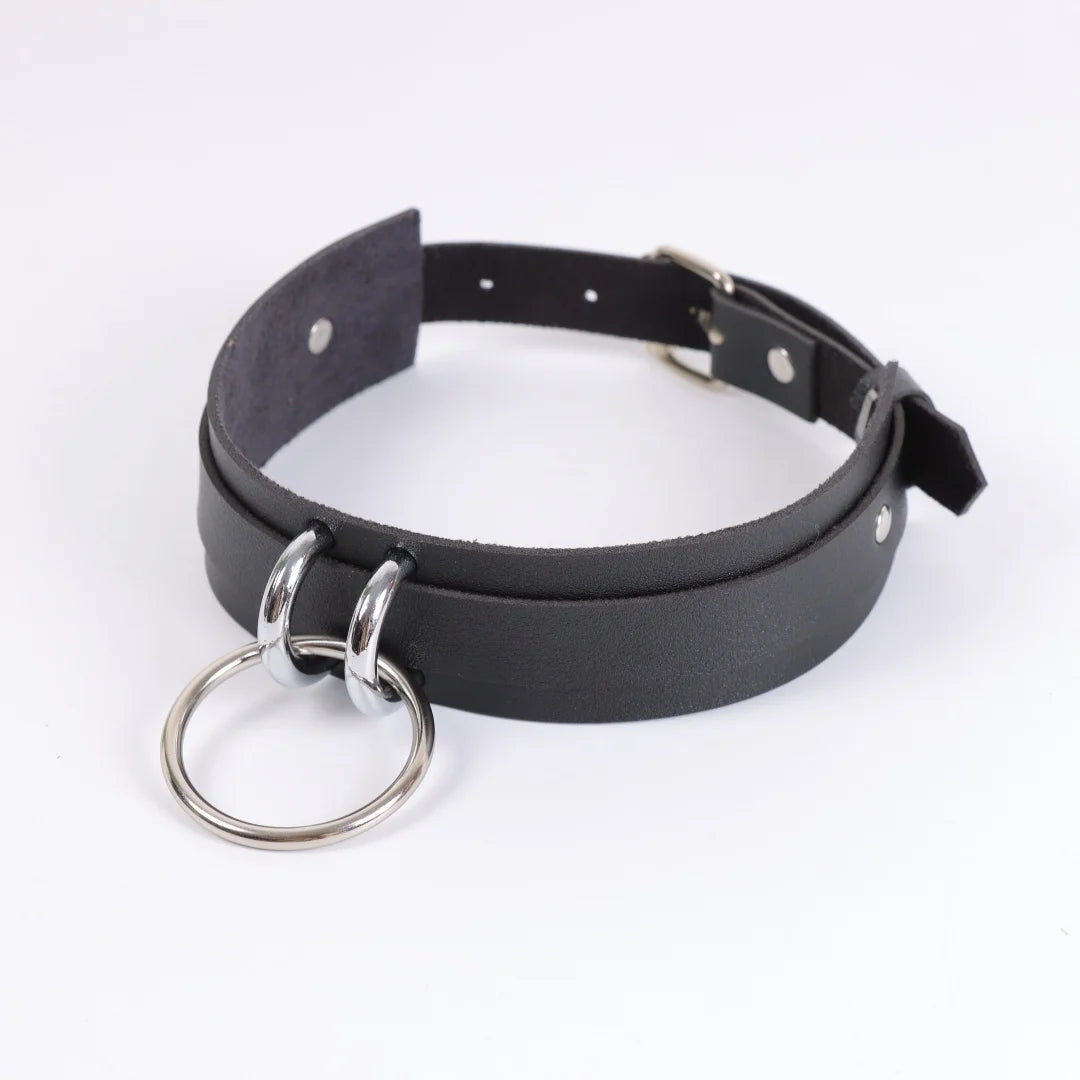 Fashion Round Spike Punk Chocker Collar PU Leather Harness Necklace