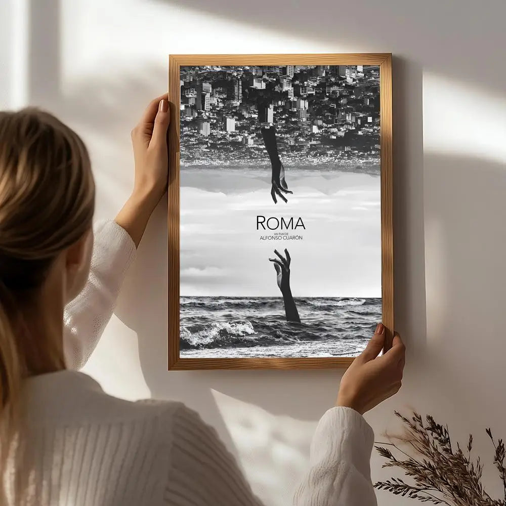 Roma Movie Poster – HD Self-Adhesive Waterproof Wall Art Movie Wall Poster Peaceful Pleasures Health and Wellness White3 21X30cmNoframe