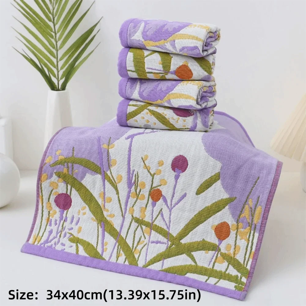 4-Layer Cotton Gauze Hand Towel 34x40cm – Quick Dry Kitchen Towel