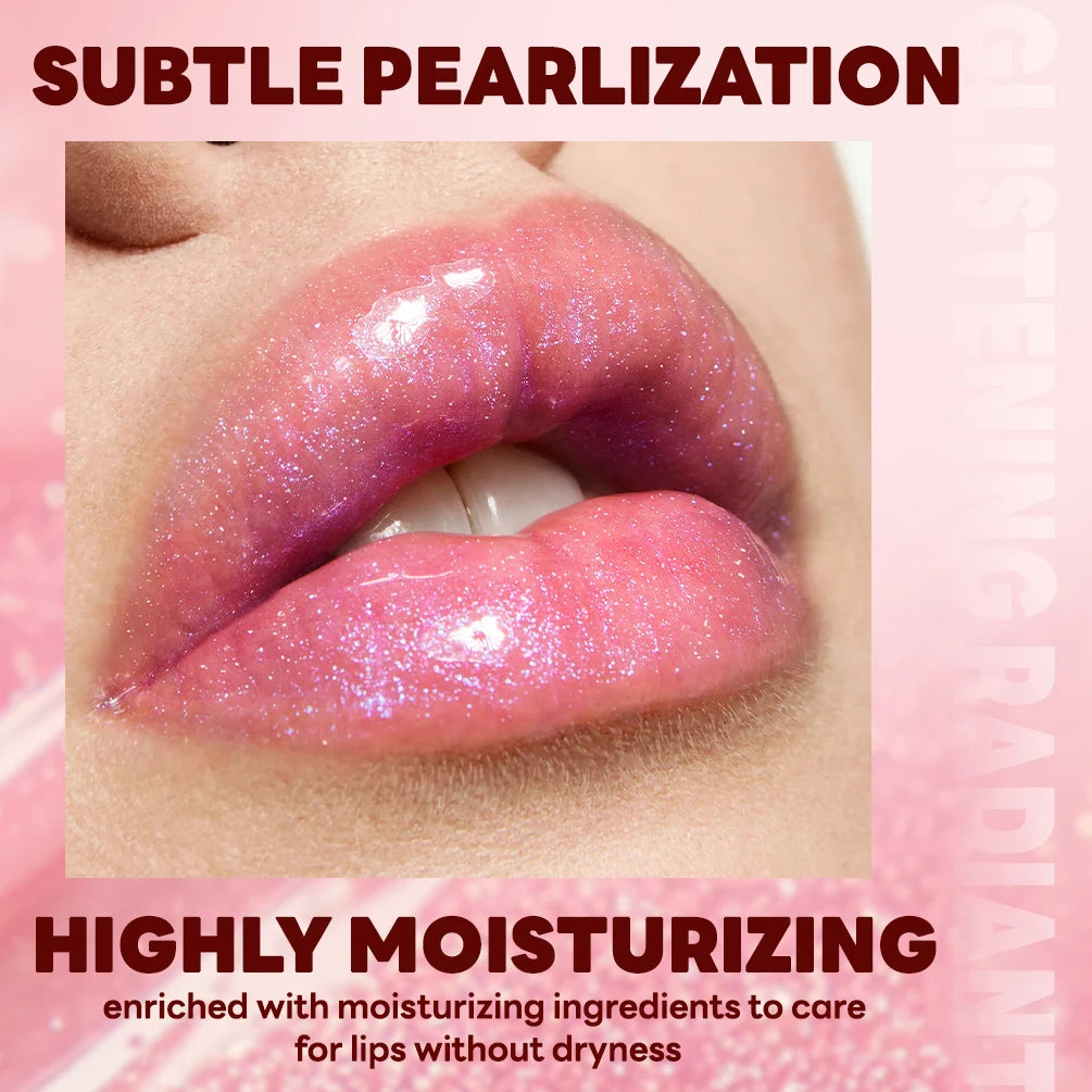 QIBEST Sparkling Diamond Lip Gloss Mirror Moisturizing Non-Sticky Cup Long Lasting Shimmer Lip Glaze Glitter Liquid Lipstick Peaceful Pleasures Health and Wellness