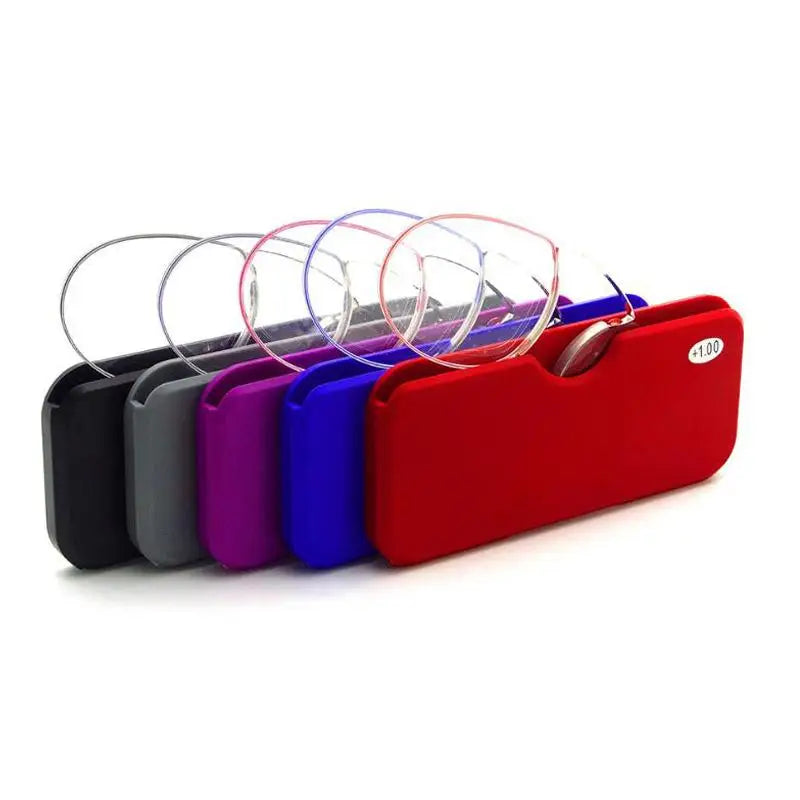 Nose Clip Ultra Light Elderly Glasses Card Style Magnifying Reading Glasses for Men Women Portable Tr Frameless Reader Glasses Peaceful Pleasures Health and Wellness