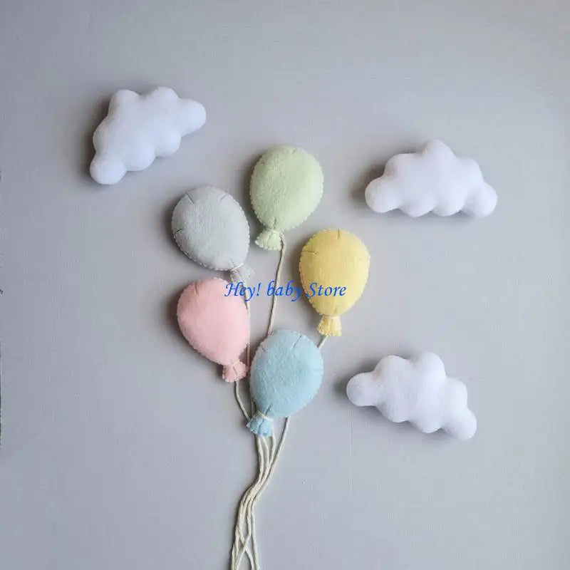 Newborn Photo Props – Felt Cloud & Balloon Baby Photoshoot Set