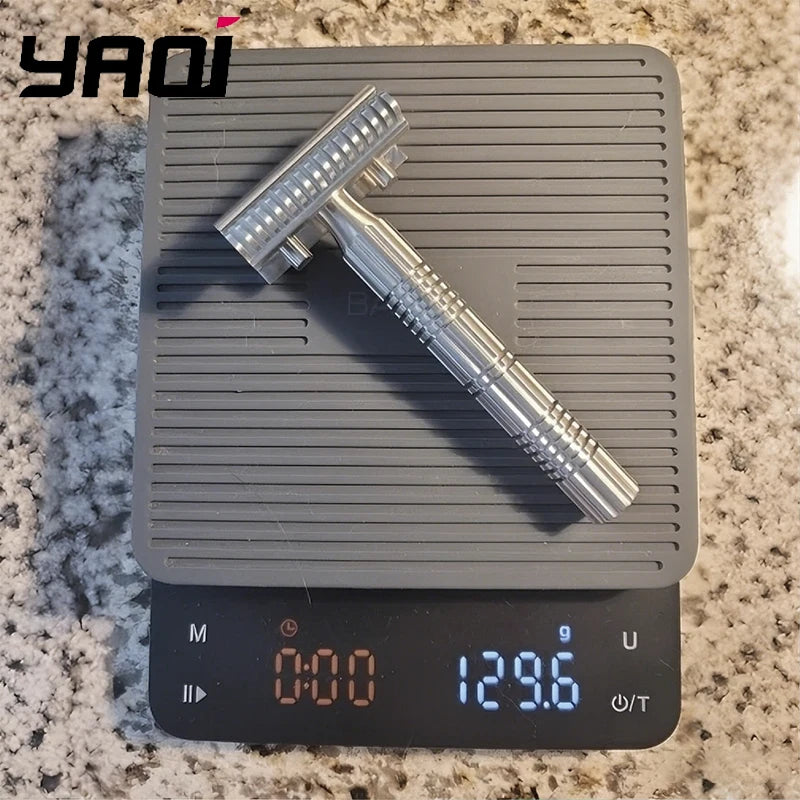 2026 YAQI Men's Safety Razor Bohemia 316 Stainless Steel Adjustable Baseplate Raw Color Version Peaceful Pleasures Health and Wellness
